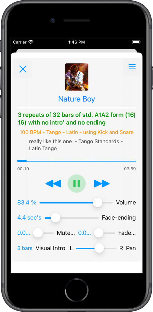 Early version of the audio player on one of the smallest devices.